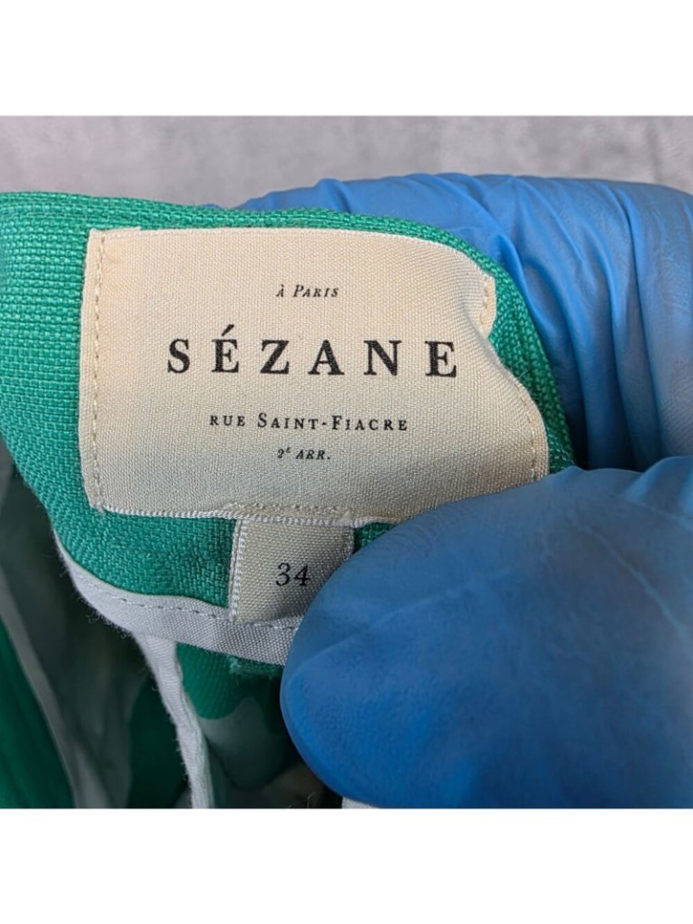 Sezane Dress Pants Womens 34 US 2 Green Viscose Twill Wide Leg High Rise - Picture 3 of 12